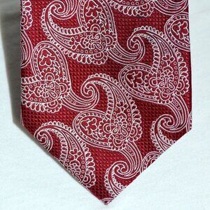 Jos A Bank Premier Collection Necktie Red Blue White 100% Silk